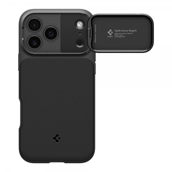 Spigen iPhone 17 Pro Max Deksel Optik Armor MagFit Svart