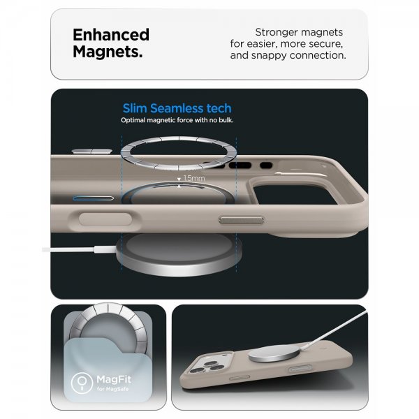 Spigen iPhone 17 Pro Max Deksel Silicone Fit MagFit Stone