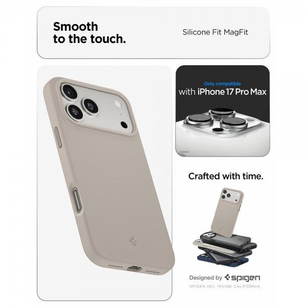 Spigen iPhone 17 Pro Max Deksel Silicone Fit MagFit Stone
