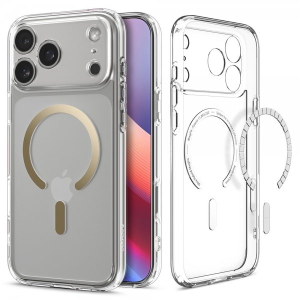 Spigen iPhone 17 Pro Max Deksel Ultra Hybrid MagFit Clear Gold