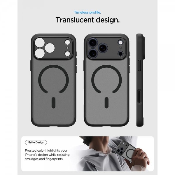 Spigen iPhone 17 Pro Max Deksel Ultra Hybrid MagFit Frost Black