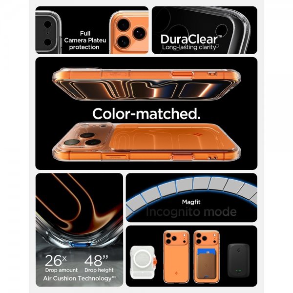 Spigen iPhone 17 Pro Max Deksel Ultra Hybrid T MagFit Glossy Orange