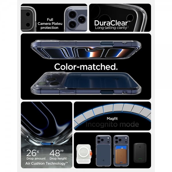 Spigen iPhone 17 Pro Max Deksel Ultra Hybrid T MagFit Matte Blue