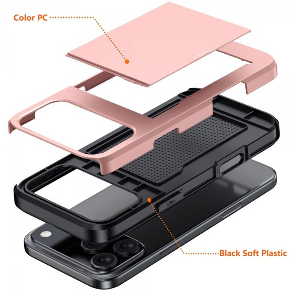 iPhone 17 Pro Deksel Card Slide Rosegull
