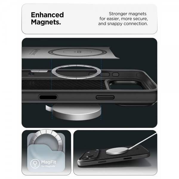 Spigen iPhone 17 Pro Deksel Enzo Aramid T MagFit Svart