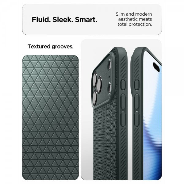 Spigen iPhone 17 Pro Deksel Liquid Air Abyss Green