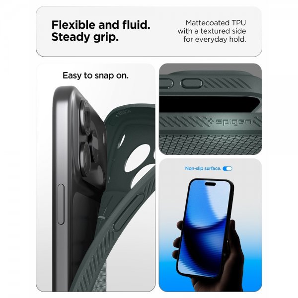 Spigen iPhone 17 Pro Deksel Liquid Air Abyss Green