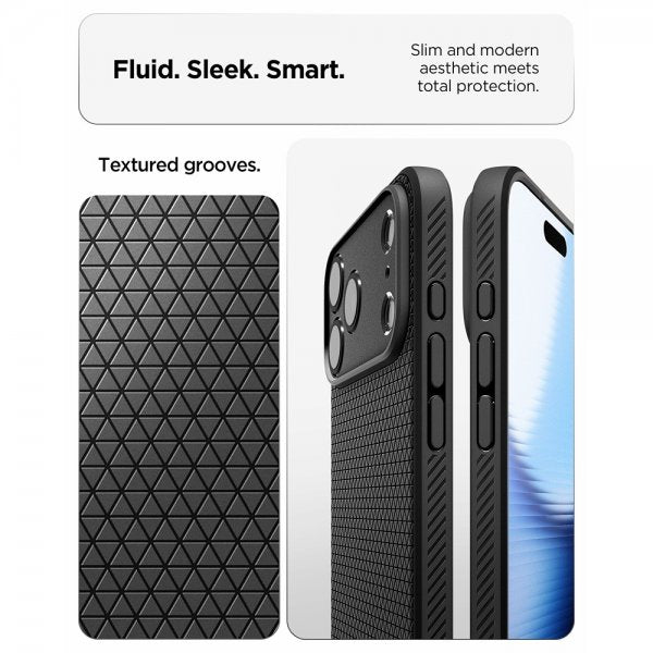 Spigen iPhone 17 Pro Deksel Liquid Air Matte Black