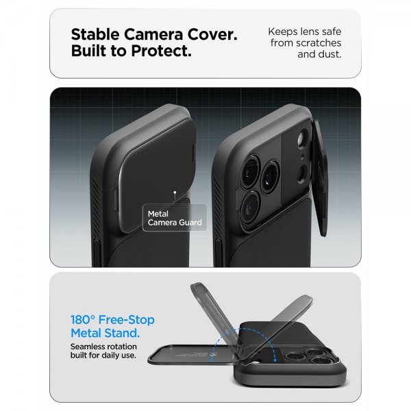 Spigen iPhone 17 Pro Deksel Optik Armor MagFit Svart