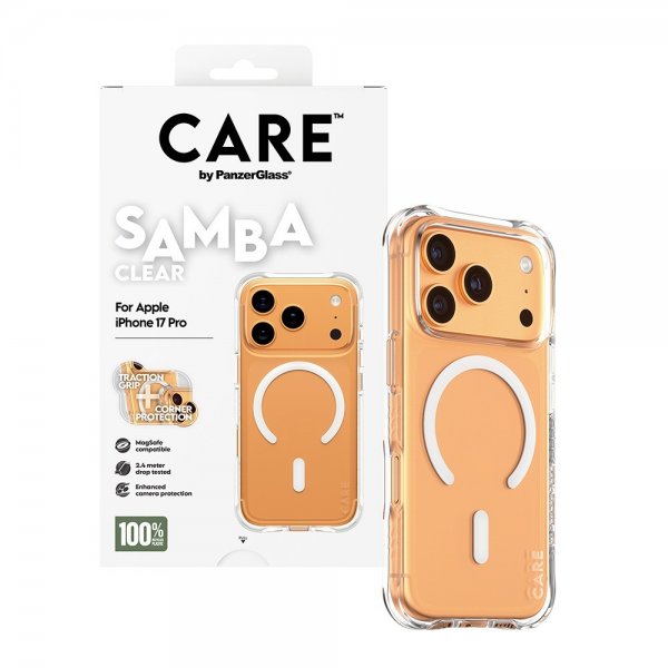 CARE by PanzerGlass iPhone 17 Pro Deksel Samba MagSafe Transparent