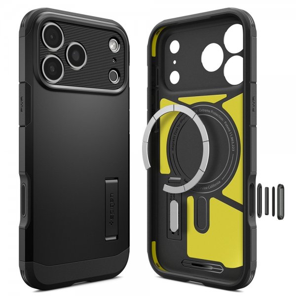 Spigen iPhone 17 Pro Deksel Tough Armor T MagFit Svart