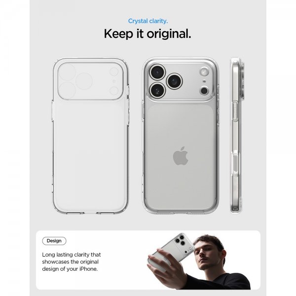 Spigen iPhone 17 Pro Deksel Ultra Hybrid Crystal Clear