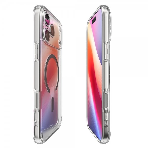 Spigen iPhone 17 Pro Deksel Ultra Hybrid MagFit Clear Graphite