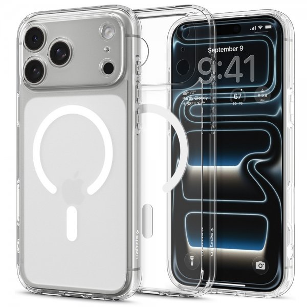 Spigen iPhone 17 Pro Deksel Ultra Hybrid MagFit Frost White
