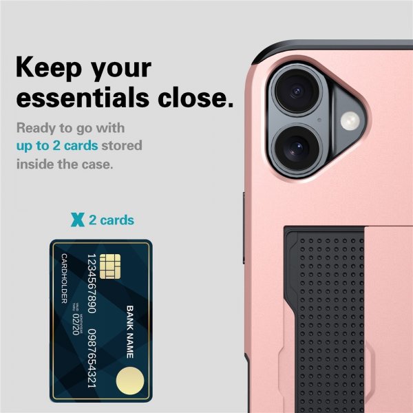 iPhone 17 Deksel Card Slide Rosegull