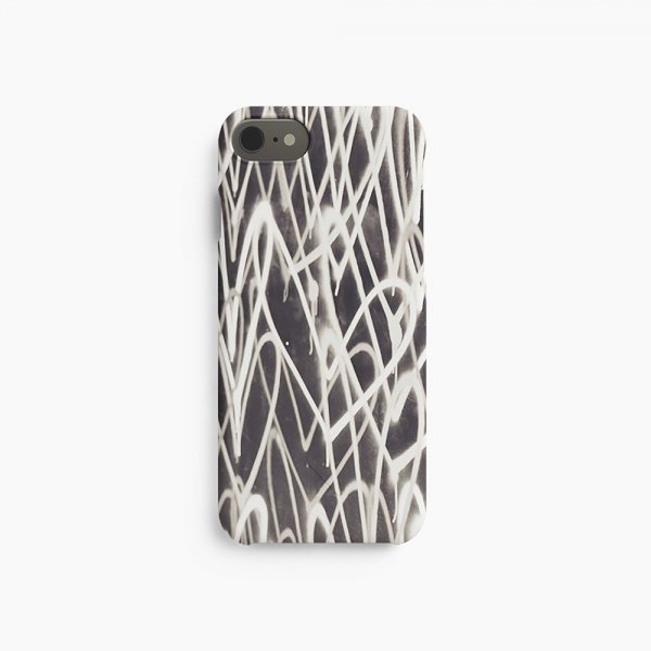 agood company iPhone 6/6S/7/8/SE Deksel Växtbaserat Graffiti Heart Black White