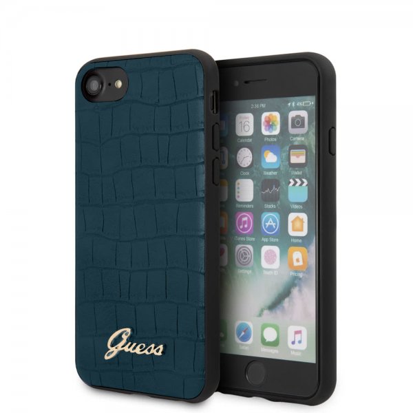 Guess iPhone 7/8/SE Deksel Croco Blå