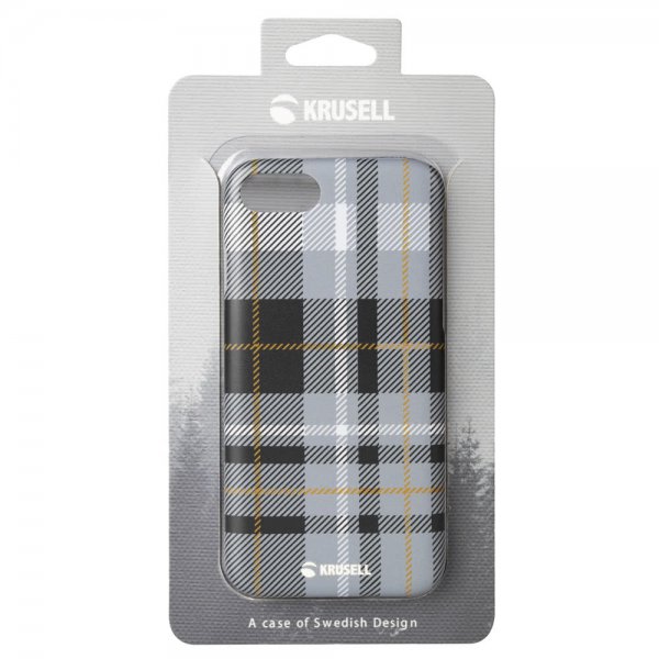 Krusell iPhone 7/8/SE Deksel Limited Cover Plaid Dark Grey