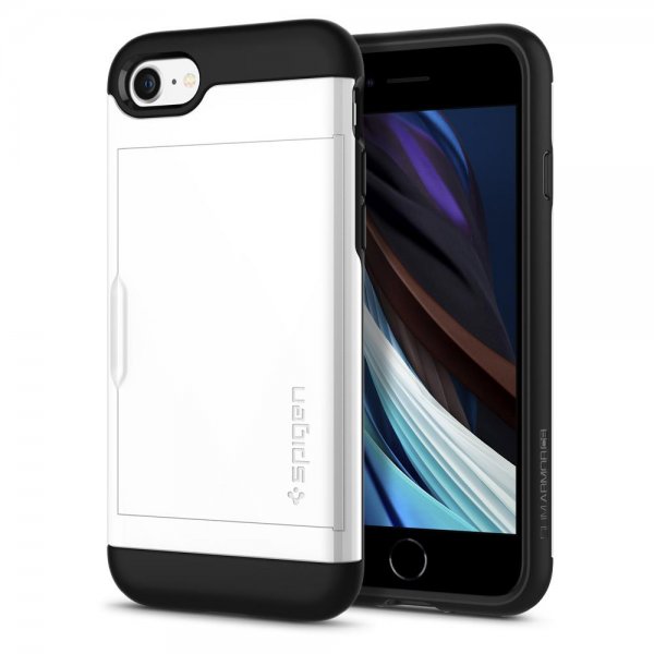 Spigen iPhone 7/8/SE Deksel Slim Armor CS Jet White