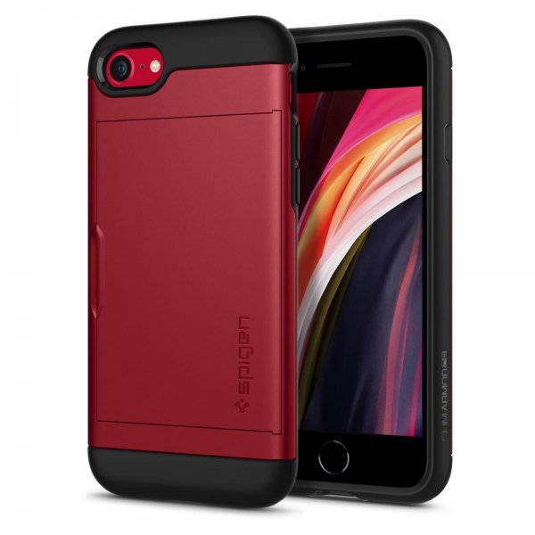 Spigen iPhone 7/8/SE Deksel Slim Armor CS Rød