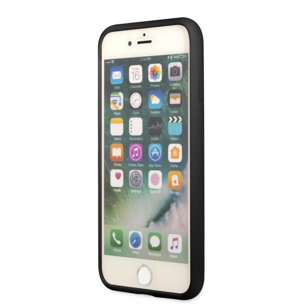 Guess iPhone 7/8/SE Deksel Silicone Metal Logo 4G Svart