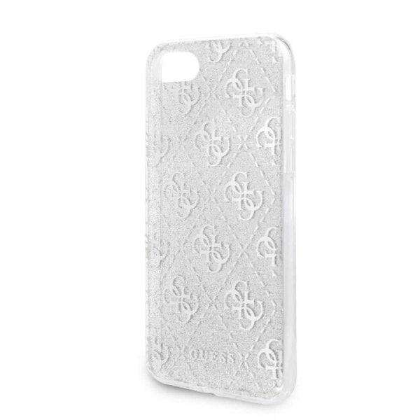 Guess iPhone 7/8/SE Deksel Glitter Cover Peony Sølv