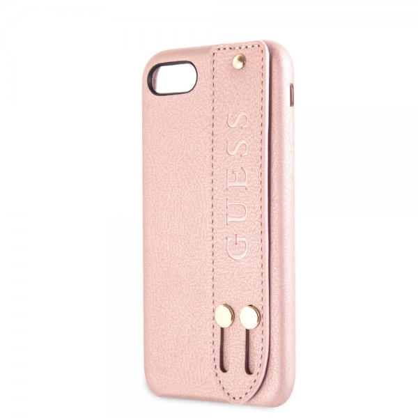 Guess iPhone 7/8/SE Deksel Saffiano Strap Case Rosegull