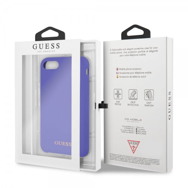 Guess iPhone 7/8/SE Deksel Silikoni Logo Lilla