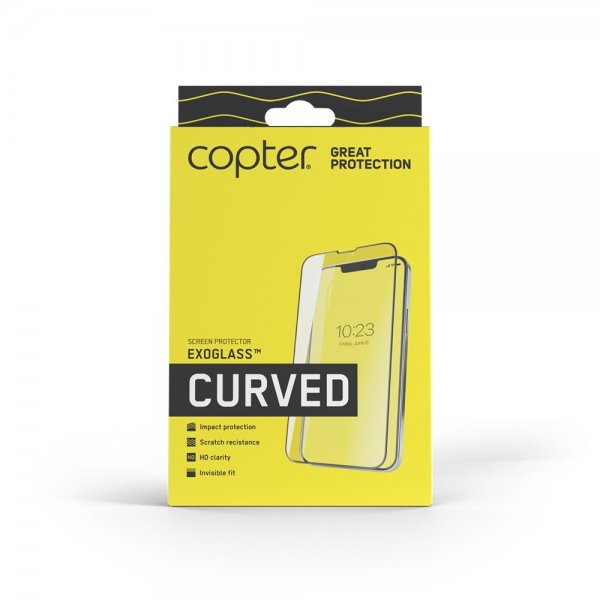 Copter iPhone 7 Plus/iPhone 8 Plus Skjermbeskytter Exoglass Curved Hvit