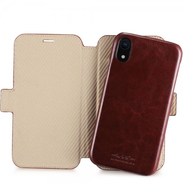 holdit iPhone Xr Etui Berlin Löstagbart Deksel Mörkbrun