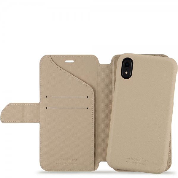 holdit iPhone Xr Etui Stockholm Löstagbart Deksel Caramel Beige