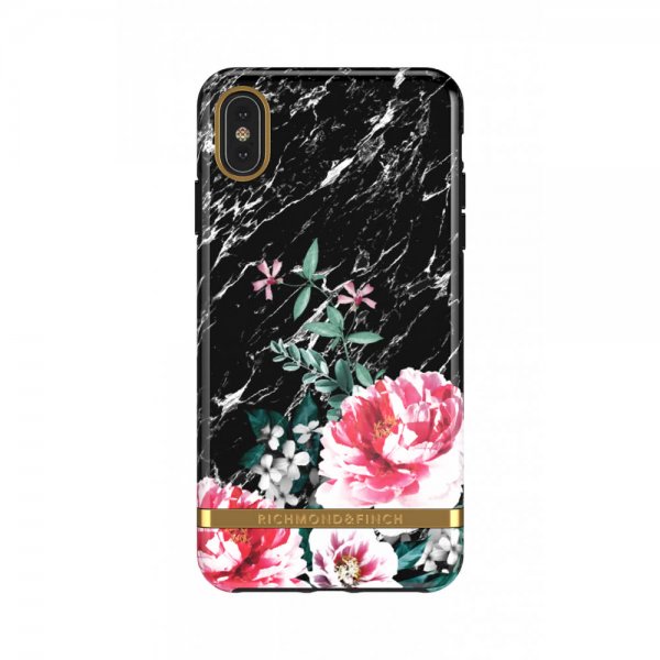Richmond & Finch iPhone Xs Max Deksel Black Marble Floral