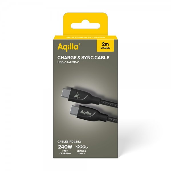 Aqiila Kabel Cablebird CB12 USB-C/USB-C 240W 2m Svart