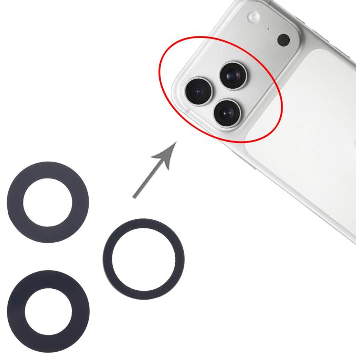 Kameralinser med tape for iPhone 17 Pro og 17 Pro Max
