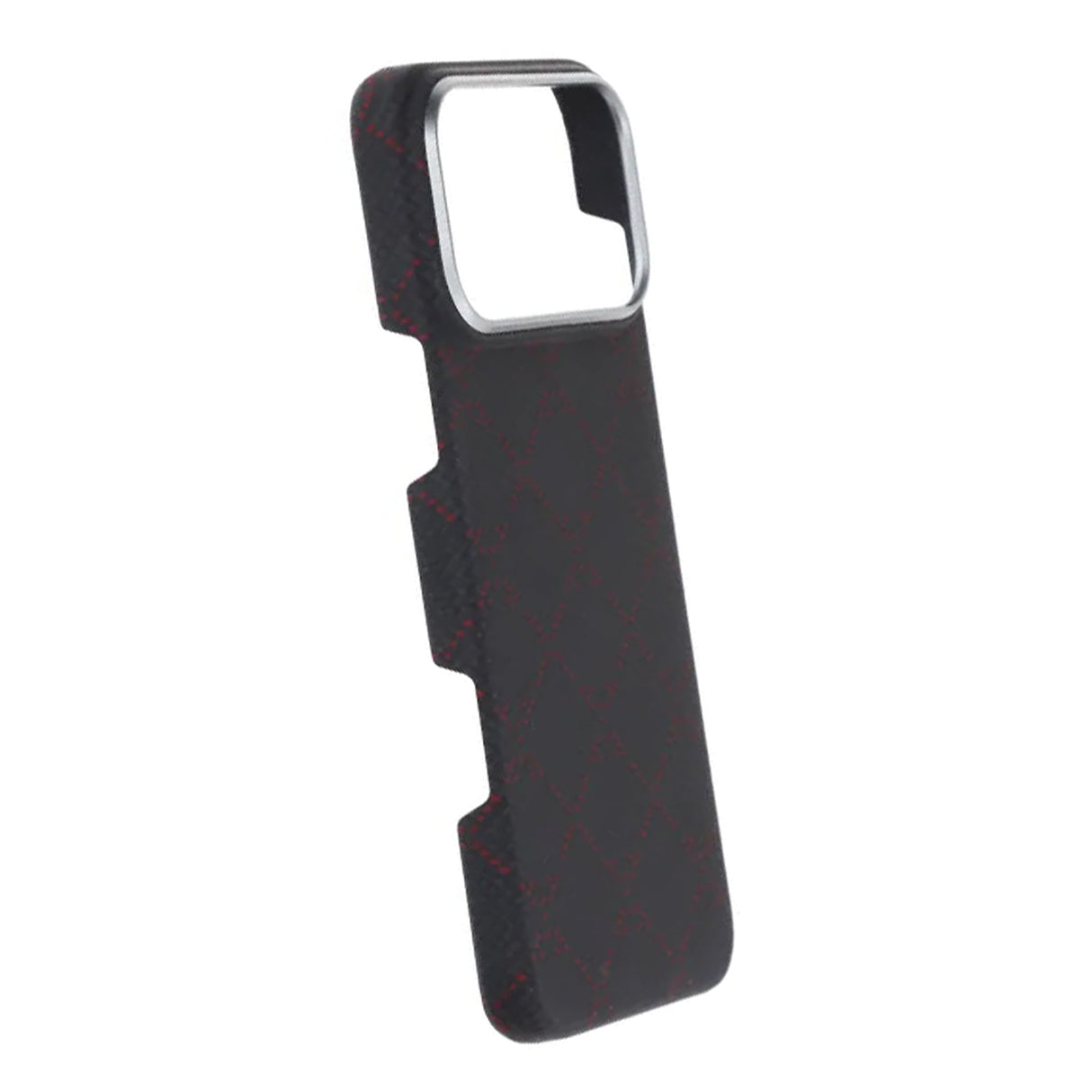 iPhone 17 Pro Max Deksel Kevlar MagSafe Svart-rødt rutemønster