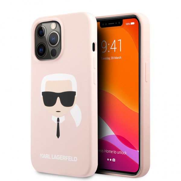 Karl Lagerfeld iPhone 13 Pro Deksel Liquid Silicone Ljusrosa