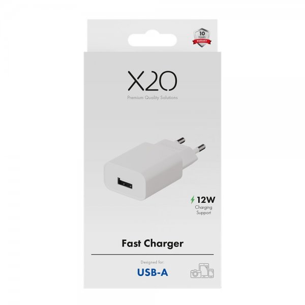 X2O Lader 12W USB-A Hvit