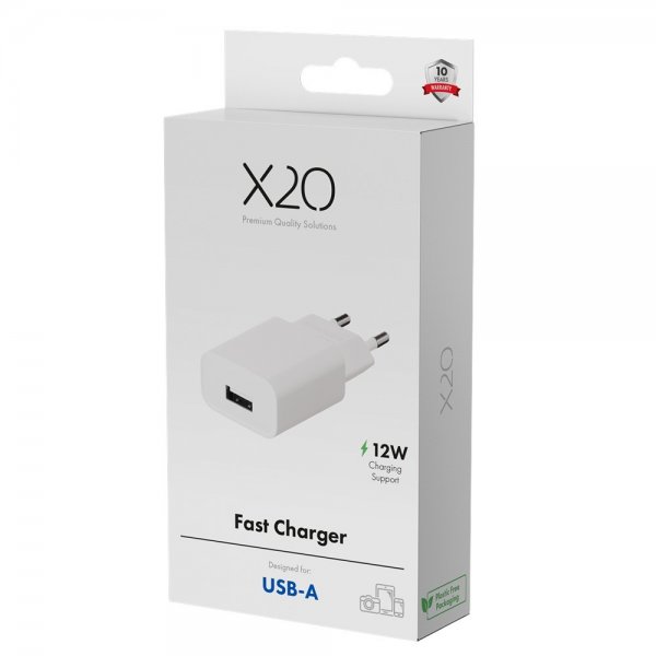X2O Lader 12W USB-A Hvit