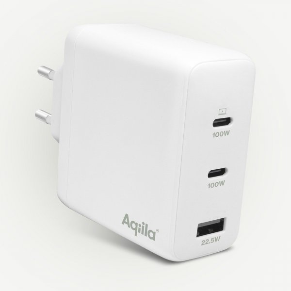 Aqiila Lader Chargebird W120 GaN 120W Hvit