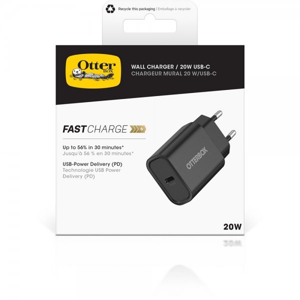 Otterbox Lader Wall Charger 20W USB-C Svart