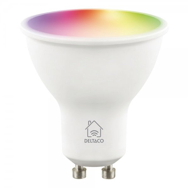 Deltaco Smart Home LED-pærer GU10 RGB WiFi 4.7W 3-pakning