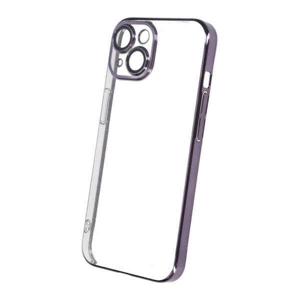iPhone 14 Deksel Glitter Transparent Støtsikker Lilla