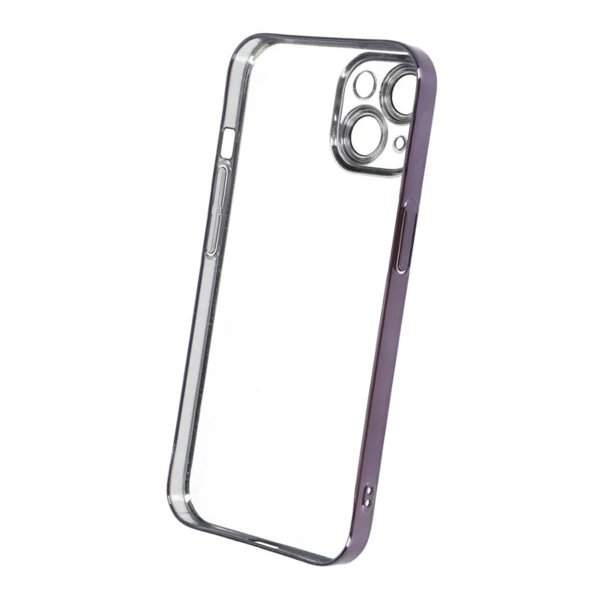 iPhone 15 Deksel Glitter Transparent Støtsikker Lilla