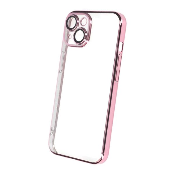 iPhone 15 Deksel Glitter Transparent Støtsikker Rosa