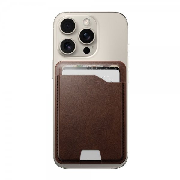 Nomad MagSafe Kortholder Leather Mag Wallet Find My Tracking Brun