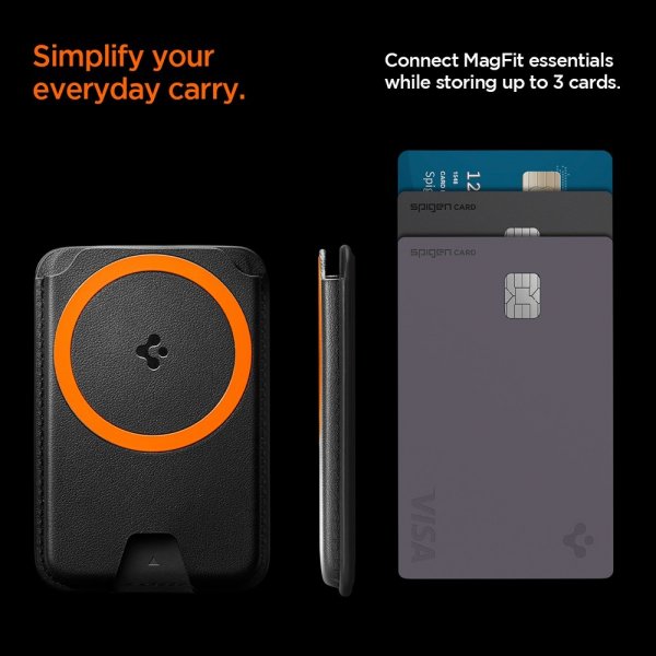 Spigen MagSafe Kortholder Valentinus 3 Cards Holder MagFit+ Svart