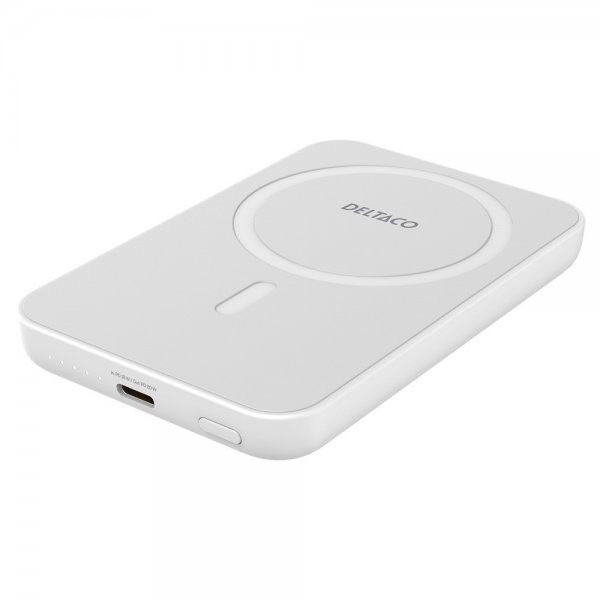 Deltaco MagSafe Powerbank 5000 mAh 20W Hvit