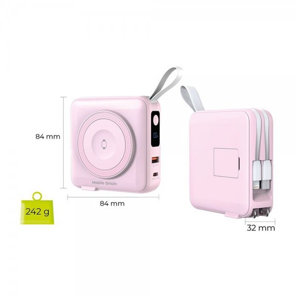 Mobile Origin Powerbank Travel Lightning/USB-C MagSafe/Watch Rosa