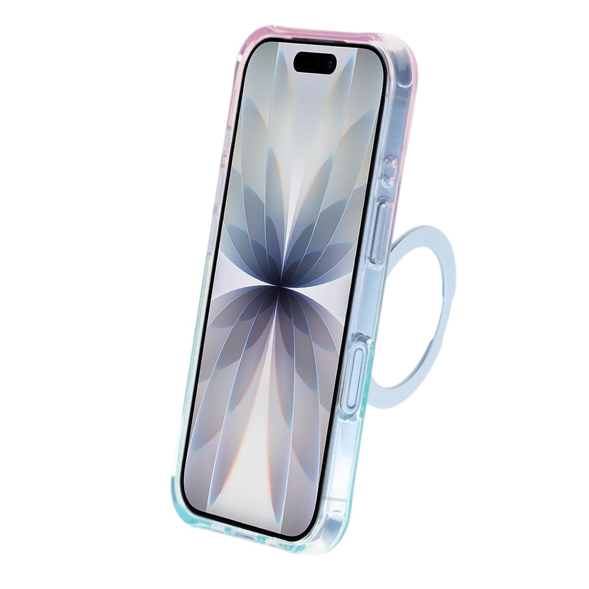 iPhone 17-deksel med marmorert MagSafe-stativ Blå