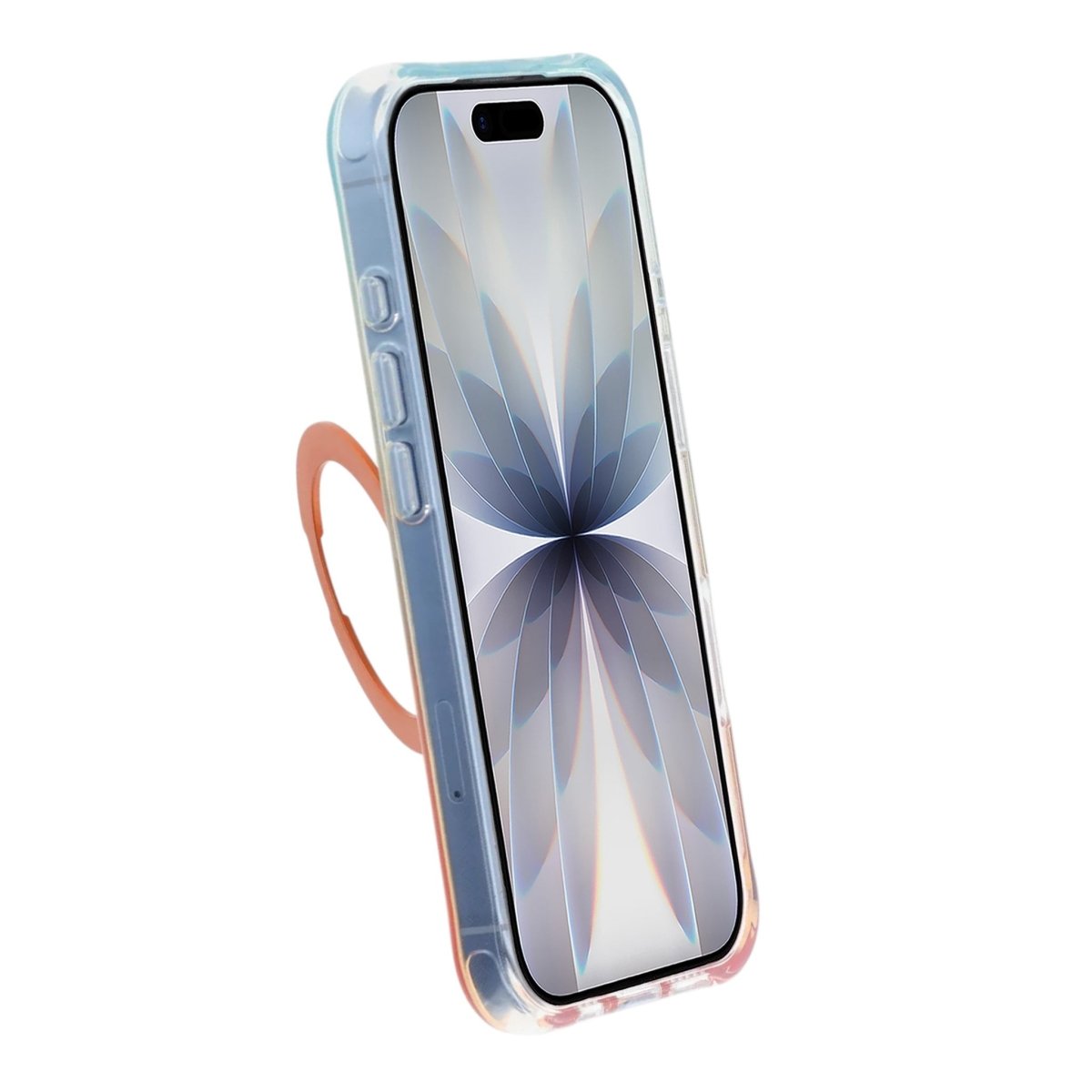 iPhone 17-deksel med marmorert MagSafe-stativ Oransje